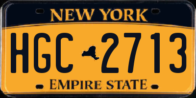 NY license plate HGC2713