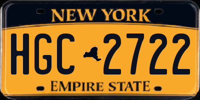 NY license plate HGC2722