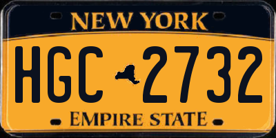 NY license plate HGC2732
