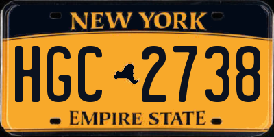 NY license plate HGC2738