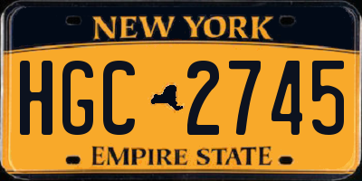NY license plate HGC2745