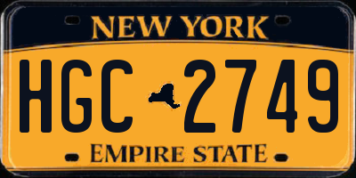 NY license plate HGC2749