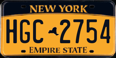 NY license plate HGC2754