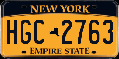 NY license plate HGC2763