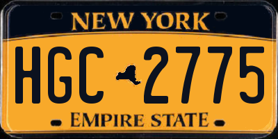 NY license plate HGC2775