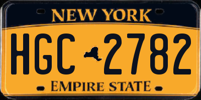 NY license plate HGC2782