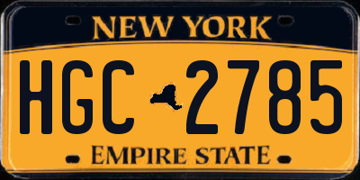 NY license plate HGC2785