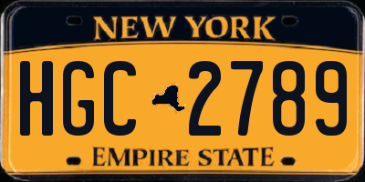 NY license plate HGC2789