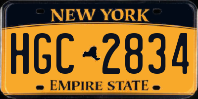 NY license plate HGC2834