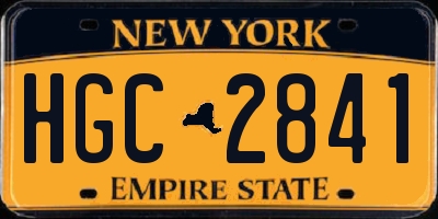 NY license plate HGC2841