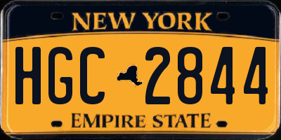 NY license plate HGC2844