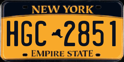NY license plate HGC2851