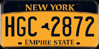 NY license plate HGC2872