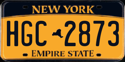 NY license plate HGC2873