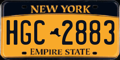NY license plate HGC2883