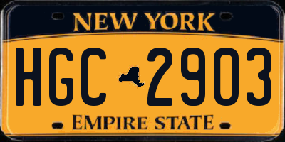 NY license plate HGC2903