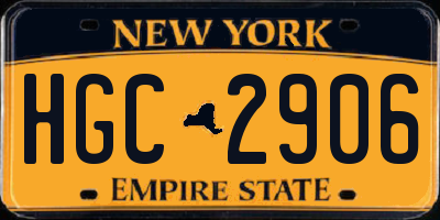 NY license plate HGC2906