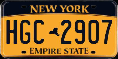 NY license plate HGC2907