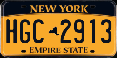 NY license plate HGC2913