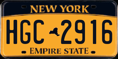 NY license plate HGC2916