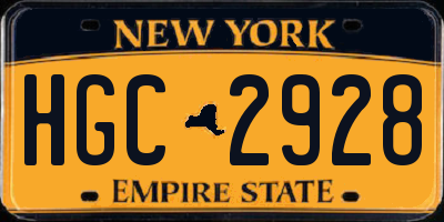 NY license plate HGC2928