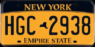 NY license plate HGC2938
