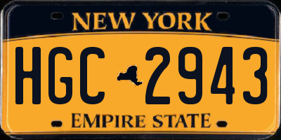 NY license plate HGC2943
