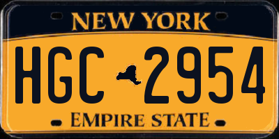 NY license plate HGC2954