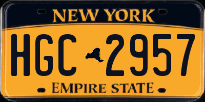 NY license plate HGC2957