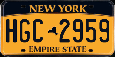 NY license plate HGC2959