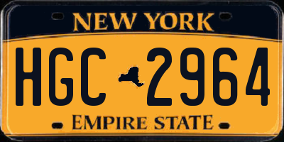 NY license plate HGC2964