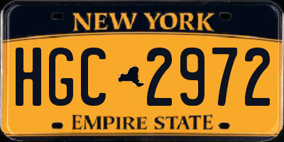 NY license plate HGC2972