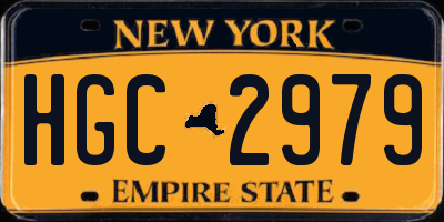 NY license plate HGC2979