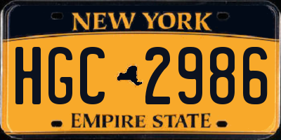 NY license plate HGC2986