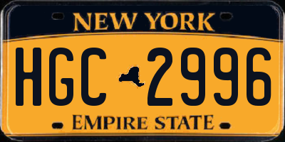 NY license plate HGC2996