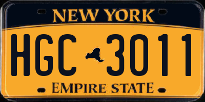 NY license plate HGC3011