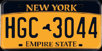 NY license plate HGC3044