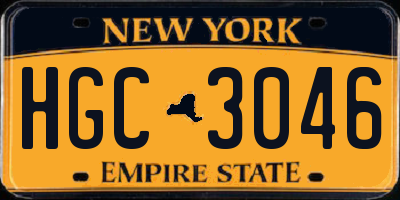 NY license plate HGC3046