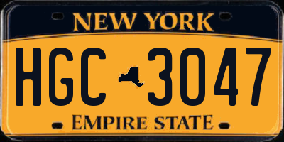 NY license plate HGC3047