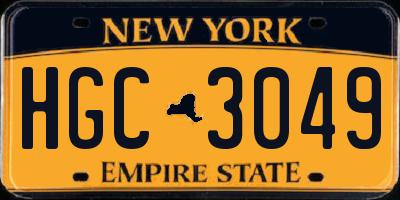 NY license plate HGC3049