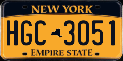 NY license plate HGC3051