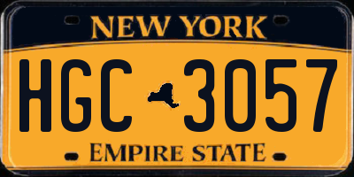 NY license plate HGC3057