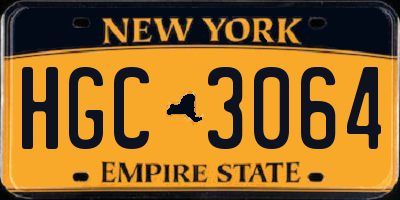 NY license plate HGC3064