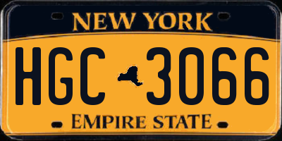 NY license plate HGC3066