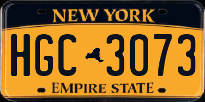 NY license plate HGC3073