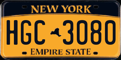 NY license plate HGC3080