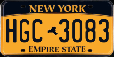 NY license plate HGC3083