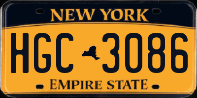 NY license plate HGC3086