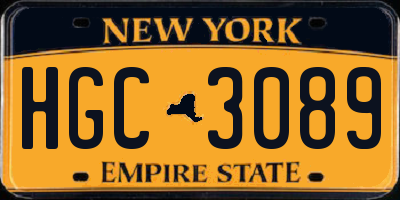 NY license plate HGC3089