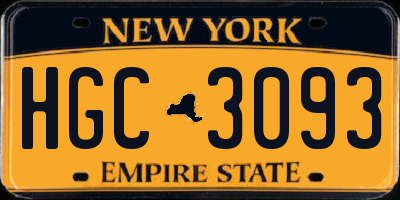 NY license plate HGC3093
